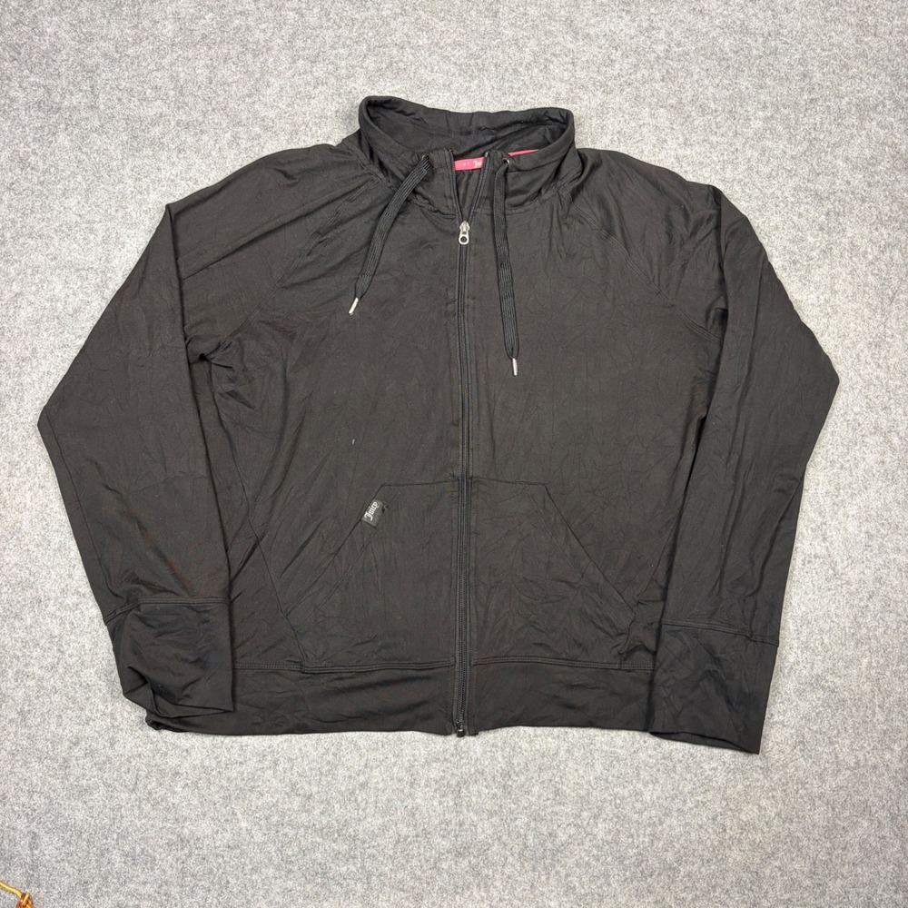 Juicy Couture Sport Womens Black Full Zip Lightweight Track Jacket Size L